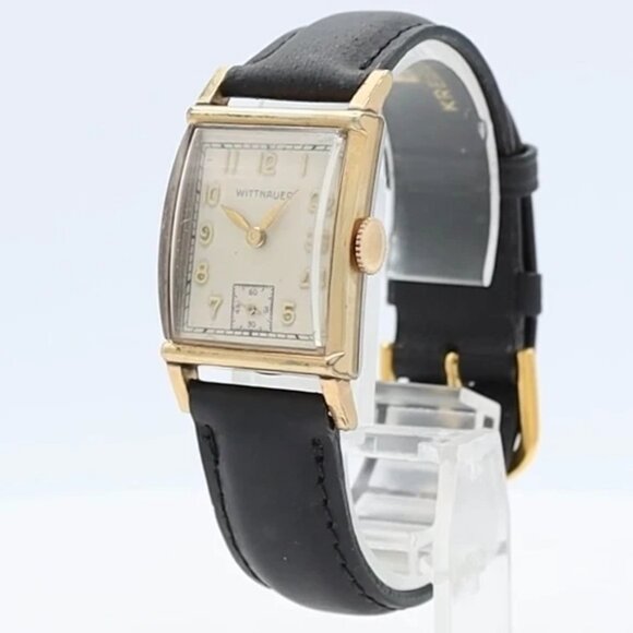 Vintage Wittnauer Tank Men's Mechanical Wristwatch 7 PP Swiss Steel & 10k RGP - Picture 1 of 5